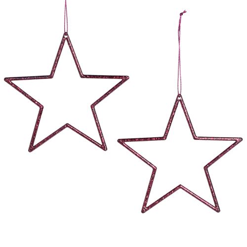 položky Dekorativní hvězdy Vánoční ozdoby na stromeček Berry Glitter Ø12cm 12 ks