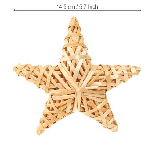 položky Dekorativní hvězdy vánoční ozdoby na stromeček ratanové hvězdy 14,5 cm 3 kusy