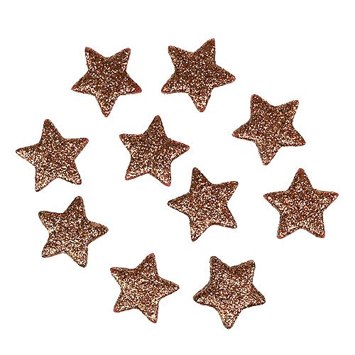 Floristik24 Deco stars mini 2,5cm měděná, slída 100ks