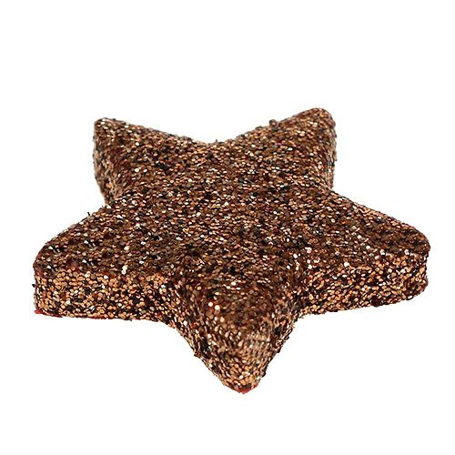 Floristik24 Deco stars mini 2,5cm měděná, slída 100ks