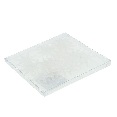 Floristik24 Dekorativní hvězdy bílé Ø5cm 20 ks
