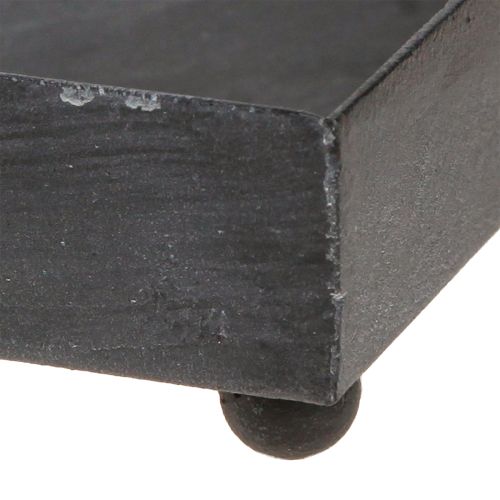 položky Dekorativní tác kovový černošedý praný 15×15cm 2ks