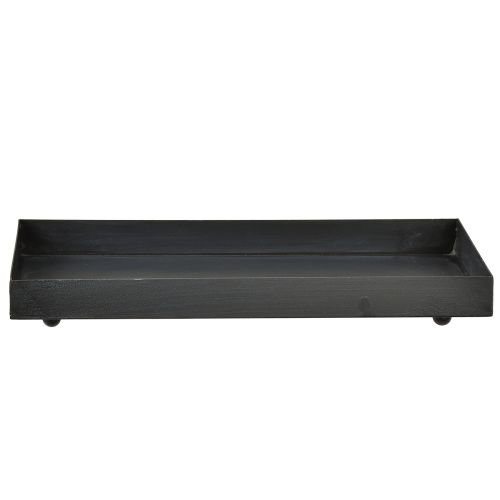 položky Dekorativní tác kovový tác černošedý praný 30×15cm