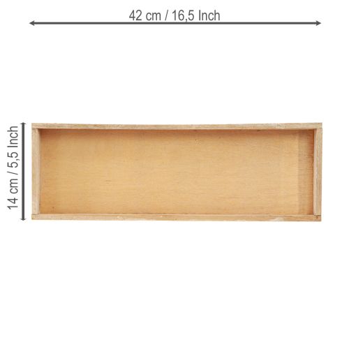 položky Dekorační tác podlouhlý dřevěný tác přírodní 42×14×3cm 3ks