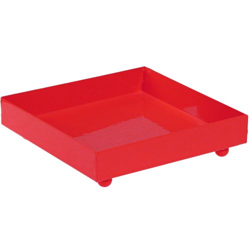 Floristik24 Dekorativní tác čtvercový červený kovový tác 15×15cm 2ks