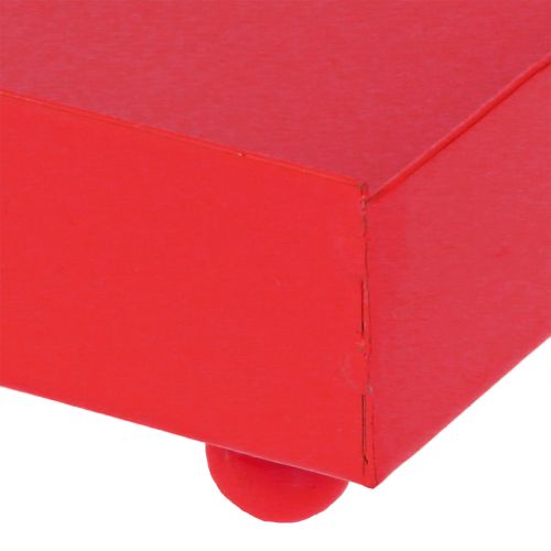položky Dekorativní tác čtvercový červený kovový tác 15×15cm 2ks