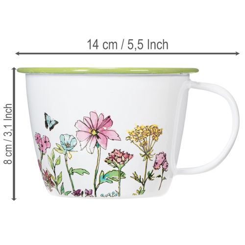 Dekorativní hrnek, smaltovaný květináč, Ø11cm V8cm | Floristik24.cz