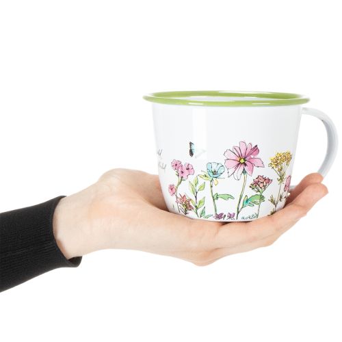 položky Dekorativní hrnek, smaltovaný květináč, Ø11cm V8cm