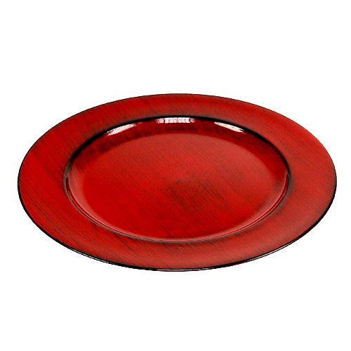 položky Dekorační talíř plastový Ø28cm červeno-černý