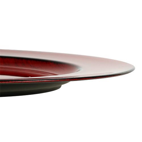 Floristik24 Deko talíř plastový Ø28cm červeno-černý