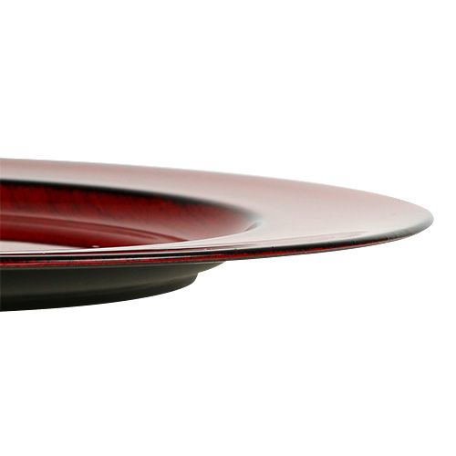 položky Dekorační talíř plastový Ø28cm červeno-černý