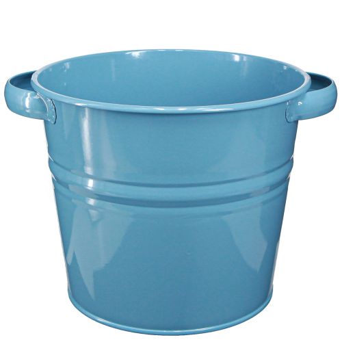 položky Ozdobný květináč kovový v modré barvě 31cmx26cmx21,5cm