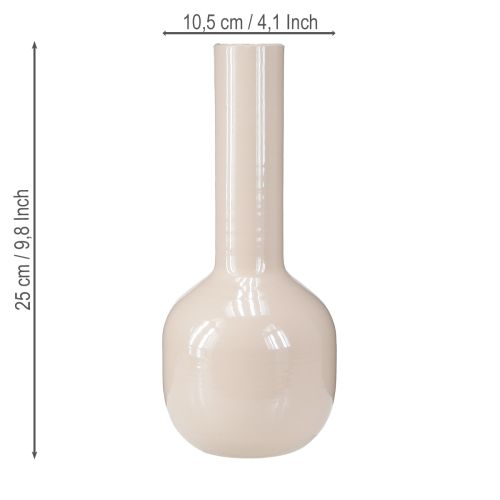 položky Dekorativní váza z kovu v hnědém cappuccino smaltu V25,5 cm