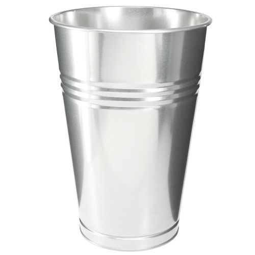 položky Dekorativní váza kovová kónická vysoká váza stříbrná V38,5cm 14,5L