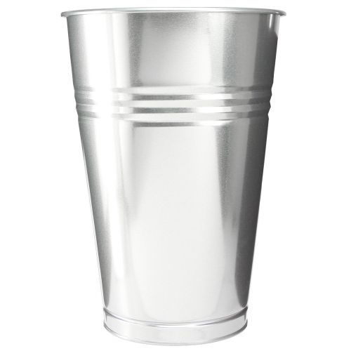 položky Dekorativní váza kovová kónická vysoká váza stříbrná V38,5cm 14,5L