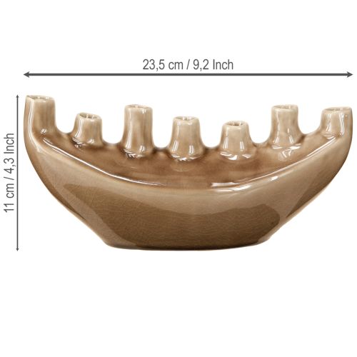 položky Dekorativní váza Lodní keramická váza Hnědá 23×8,5cm H11cm