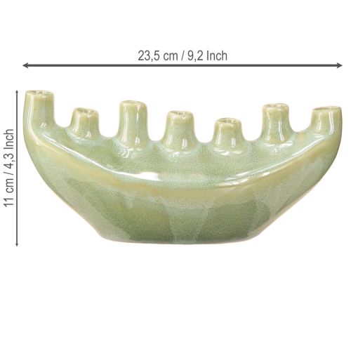 položky Dekorativní váza Loď Keramická váza Světle zelená 23×8,5×11cm