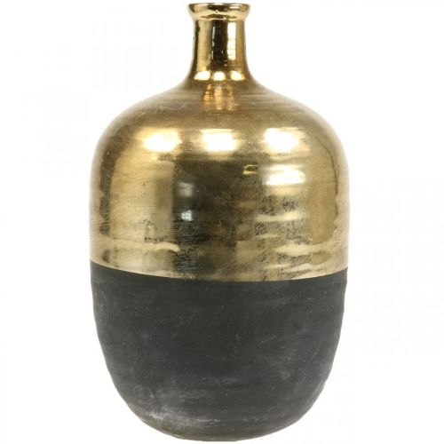 položky Dekorativní váza Černá/Zlatá váza na květiny Keramická Ø18cm H29cm