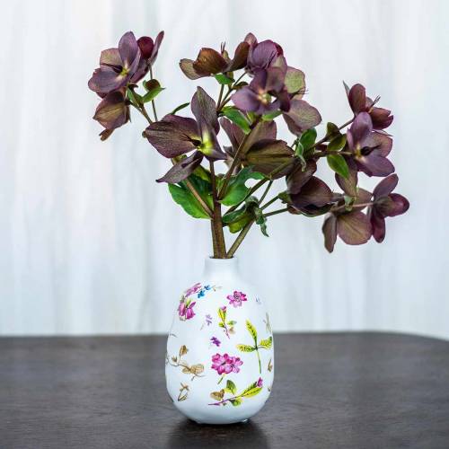 Floristik24 Dekorativní váza bílé květy Ø9cm V13,8cm