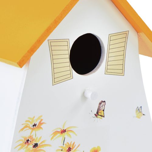 Floristik24 Dekorativní ptačí budka k zavěšení bílá žlutá letní V21cm 2ks