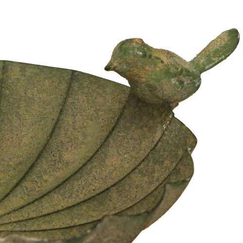položky Dekorativní ptačí mísa do vany kovová starožitná zelená Ø16,5 cm H34,5 cm