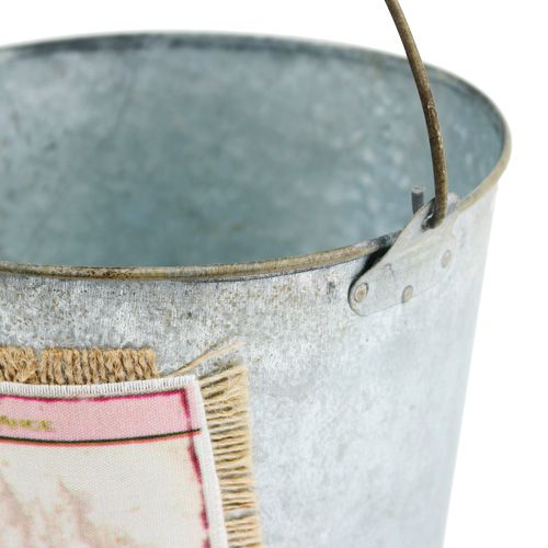 Floristik24 Dekorativní vědro s motivem růže Ø16,5cm V17,5cm