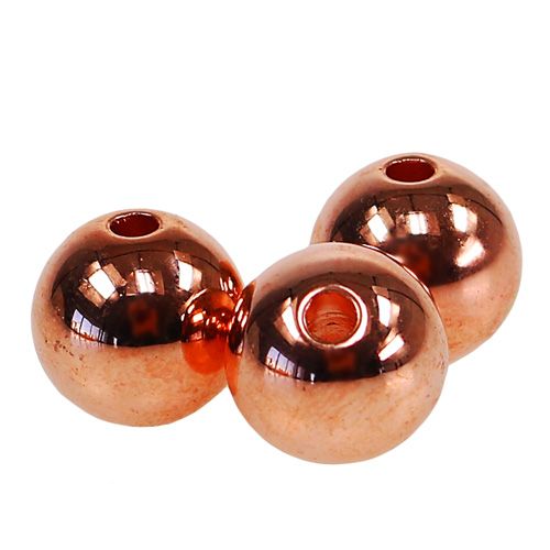 položky Ozdobné korálky měděná metalíza 14mm 35 ks