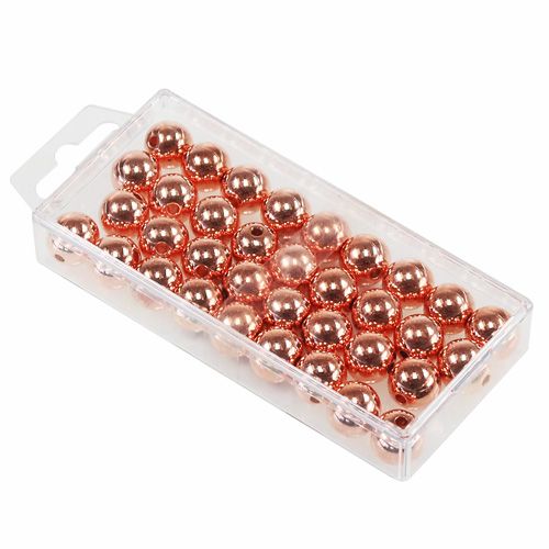 položky Ozdobné korálky měděná metalíza 14mm 35 ks