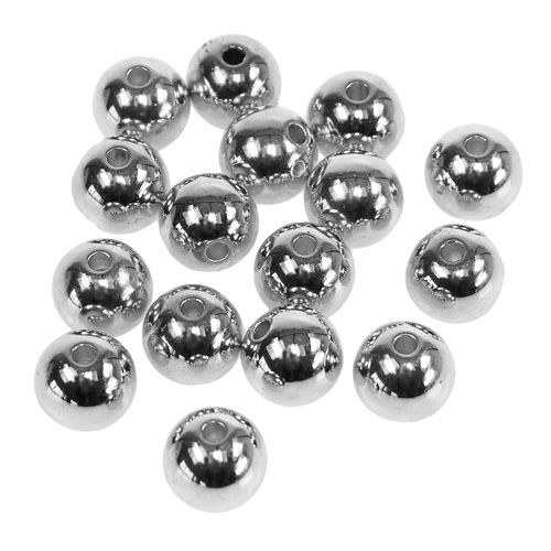 položky Ozdobné korálky stříbrná metalíza 14mm 35 ks
