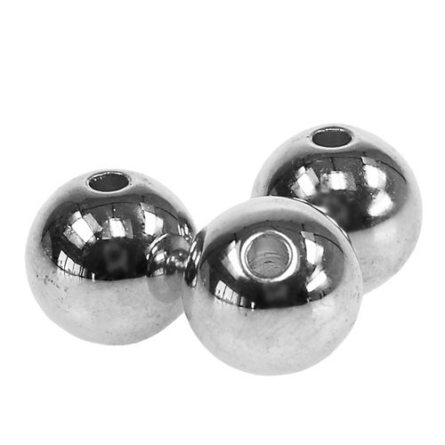 položky Ozdobné korálky stříbrná metalíza 14mm 35 ks