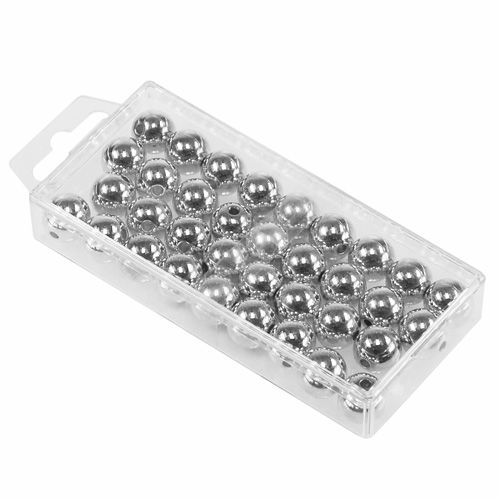 položky Ozdobné korálky stříbrná metalíza 14mm 35 ks
