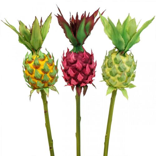 Floristik24 Deco ananas umělé ovoce deco ovoce Ø7cm V50cm 3ks