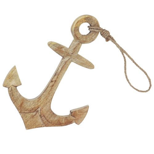 položky Ozdobný dřevěný přívěsek kotva přírodní 41,5×16,5cm