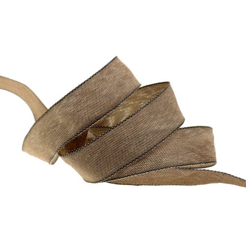 Floristik24 Deko stuha hnědá 25mm 20m