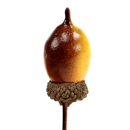 Floristik24 Ozdobný žalud na drátě 4cm L12cm 36ks