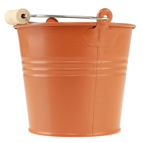 položky Dekorativní vědro kovový květináč oranžovohnědý Ø16cm H14,5cm 1,6L