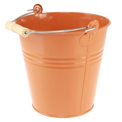 Floristik24 Dekorativní vědro kovový květináč oranžovohnědý Ø22cm V21,5cm 6L