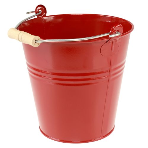 Floristik24 Dekorativní vědro kovový květináč červený Ø22cm V21,5cm 6L