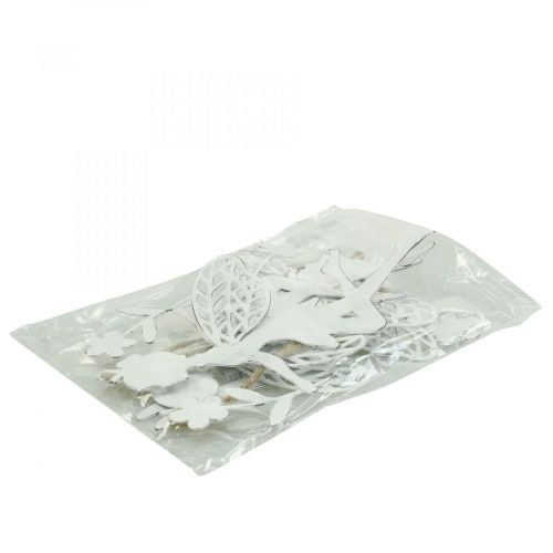 položky Dekorativní skřítci dekorace na okno jarní kov bílá V20cm 4 kusy