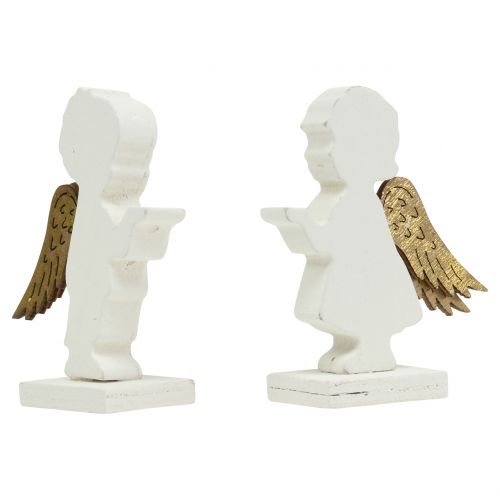 Floristik24 Dekorativní anděl bílý se zlatými křídly 8,5cm 8ks