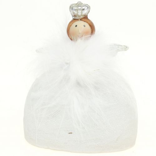 Floristik24 Dekorativní anděl bílý, stříbrný 15,5cm 2ks