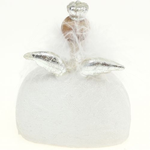 Floristik24 Dekorativní anděl bílý, stříbrný 15,5cm 2ks