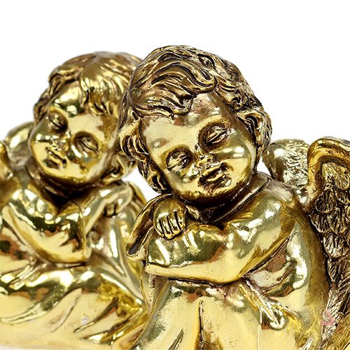 položky Dekorativní anděl sedící zlatý, lesklý 9cm 4ks