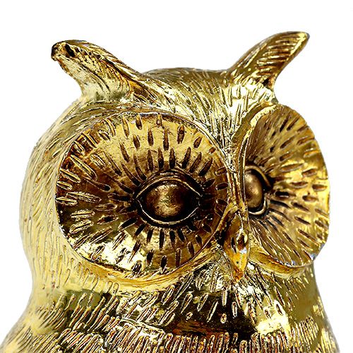 položky Dekorativní sova zlatá, lesklá 12cm 4ks