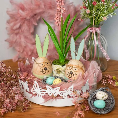 Floristik24 Deko péřový věnec velký starorůžový velikonoční dekorace Ø24cm pravé peří
