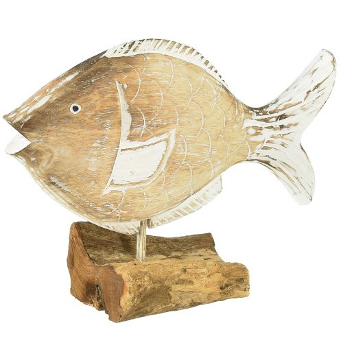 Dekorativní rybí dřevěný stojan na kořenovou námořní dekoraci 27cm