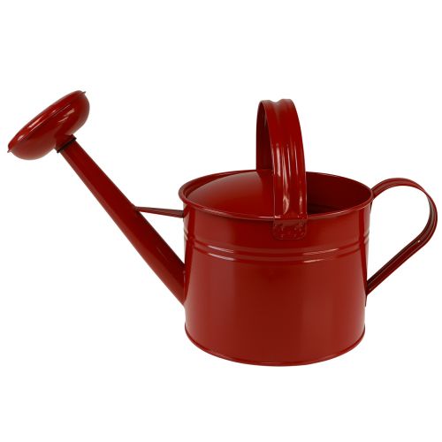 položky Dekorativní konev červená kovová konvička pro výsadbu V26cm 5L