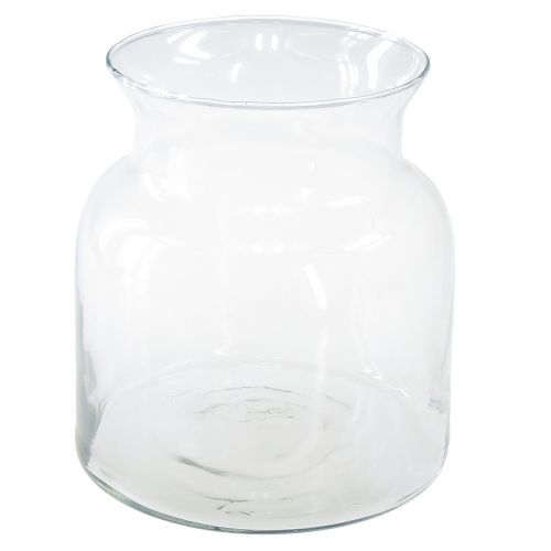 Dekorativní skleněná váza lucerna sklo čirá Ø18cm V20cm