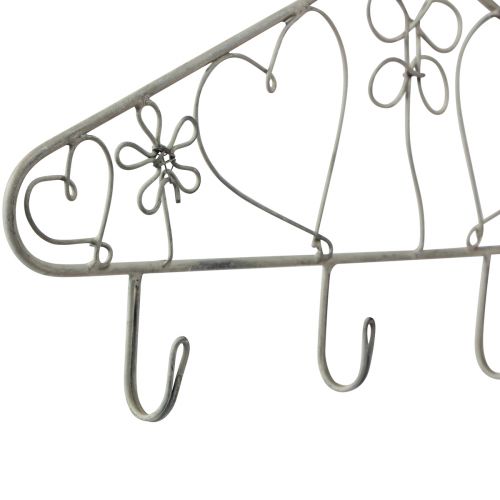 Floristik24 Ozdobný věšák na šaty s háčky vintage grey 40×23cm