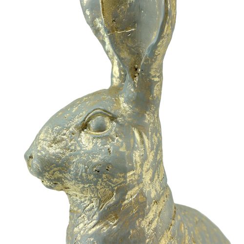 Floristik24 Dekorativní zajíček sedící šedozlatý Vintage velikonoční 20,5x11x37cm